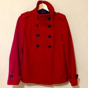 Gap Red Empire Double Breast Wool Peacoat Sz M